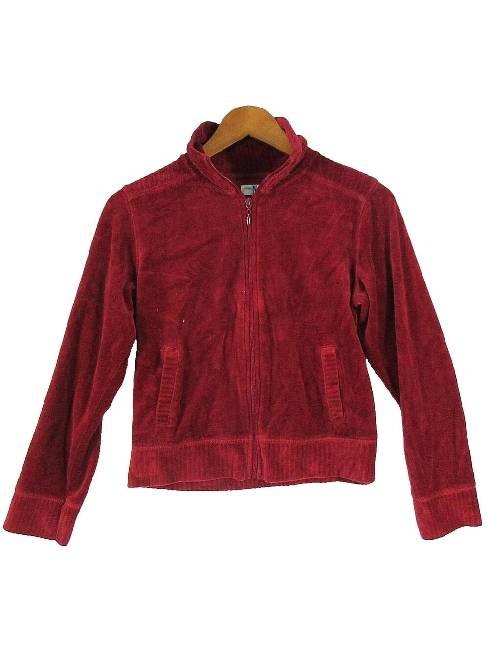 New York Laundry Womens Full Zip Jacket Long Sleeve Pockets Size M Red